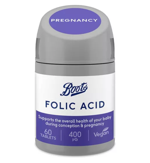 Boots Folic Acid 400ug 60 Tablets (2 month supply)
