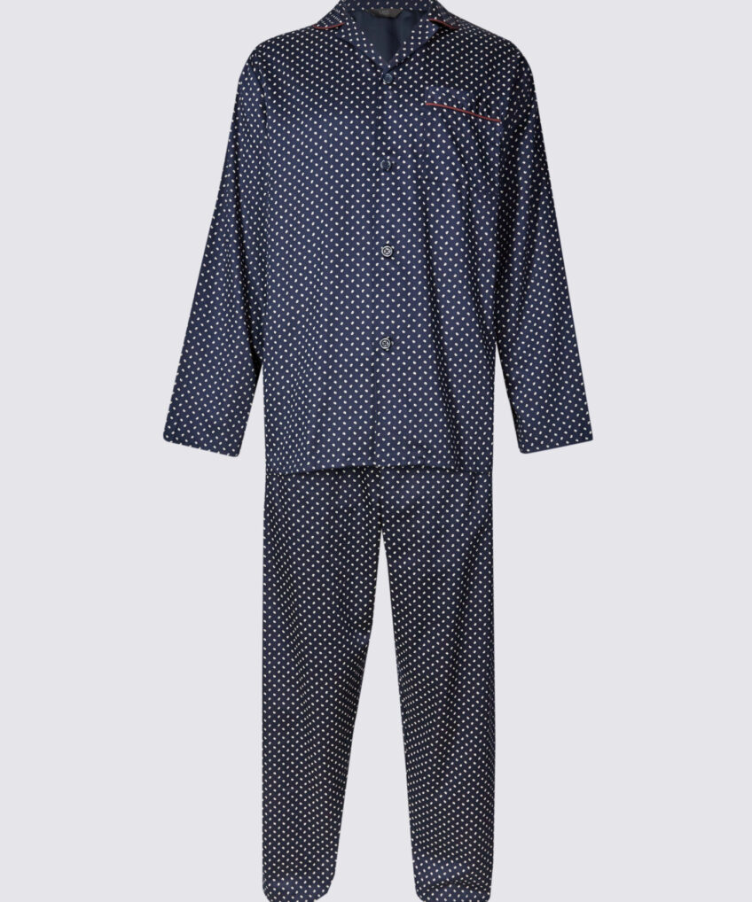 M&S Pure Cotton Top Pyjama Set