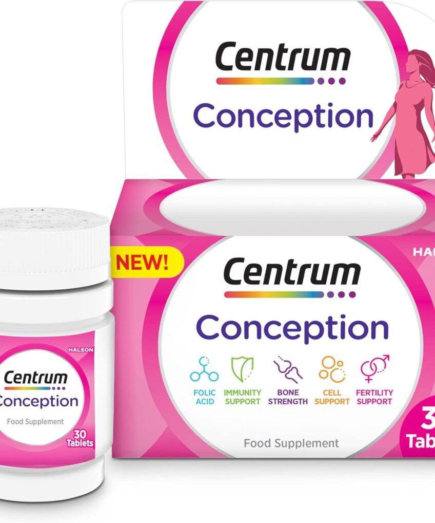 Centrum Conception Vitamins for Women, Fertility Supplements with 400μg Folic Acid 30 Tablets