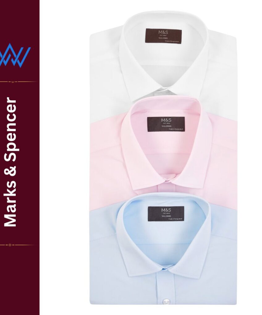 M&S Tailored  Fit Long Sleeve 3 Pack Shirts